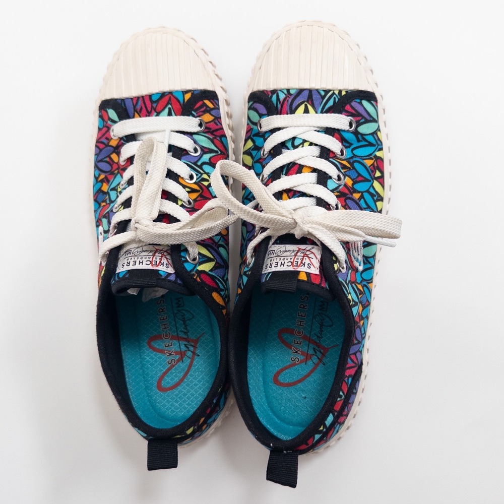 Skechers Colorful Heart-Print Low-Top Sneakers - Blue, Red, Purple - Picture 10 of 16